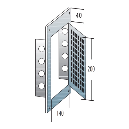 Kamintür 140 mm x 200 mm mit Lüftungsgitter - einwandig - Raab EW-FU