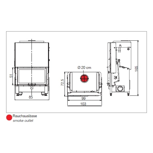 Edilkamin Widro 85 CS Kamineinsatz 29,7 kW wasserführend