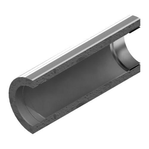 Längenelement 500 mm mit integriertem Wandfutter kürzbar für TEC-Stahl - doppelwandig - Tecnovis TEC-DW-Classic