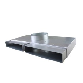 CB-tec - Sammelbox 2-fach, Anschluss Abgang oben Ø 160 mm für 2-fache Kanalführung 50 mm