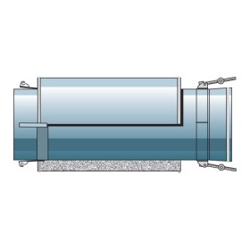 V-Rohrelement 1000 mm (für Verbindungsleitung druckdicht) - doppelwandig - Raab DW-Alkon