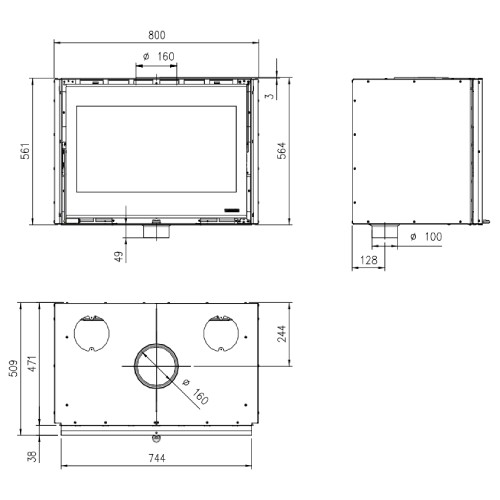 La Nordica Inserto 80 Wide Kamineinsatz 7,4 kW
