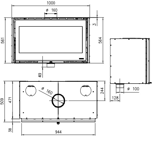 La Nordica Inserto 100 Wide Kamineinsatz 8,1 kW