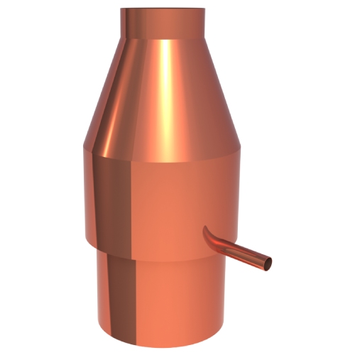 Deflektorhaube mit Ablauf inklusive Mündungsabschluss aus Kupfer - doppelwandig - Tecnovis TEC-DW-Classic