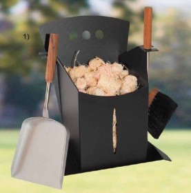 Kaminzubehör - Kaminbesteck 2-teilig, Schwarz - Lienbacher