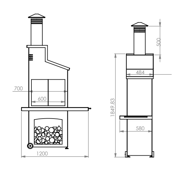 A Caminetti Barbeque Gartenkamin