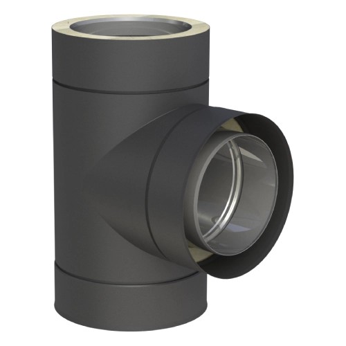 T-Anschluss 90° - doppelwandig - Tecnovis TEC-DW-NOIR T-Anschluss 90° - doppelwandig - Tecnovis TEC-DW-NOIR