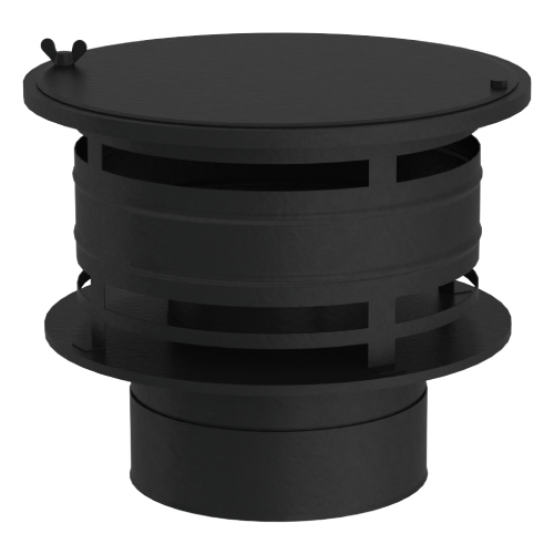 Hollandhaube mit drehbarer Reinigungsscheibe - doppelwandig - Jeremias DW-BLACK