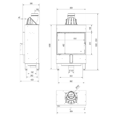 Kratki Lucy 12 Slim Kamineinsatz 8 kW