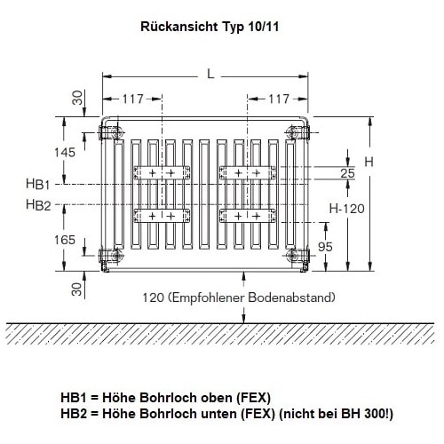 Heizkörper Komplett Set Buderus Logatrend C-Profil Typ 11