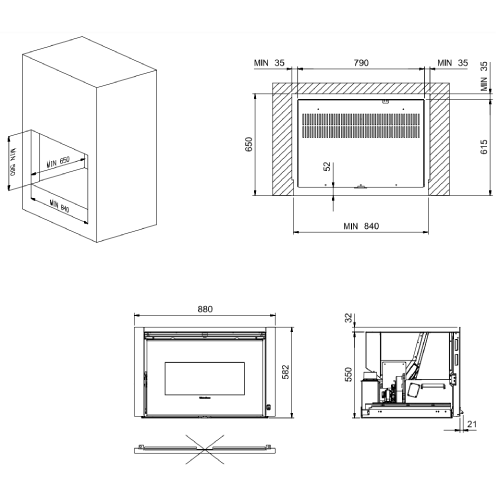 La Nordica Extraflame Comfort P85 Pellet Kamineinsatz 12 kW