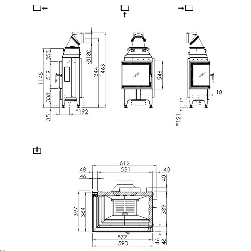 Spartherm Varia 2L-55 Kamineinsatz 7 kW Drehtür