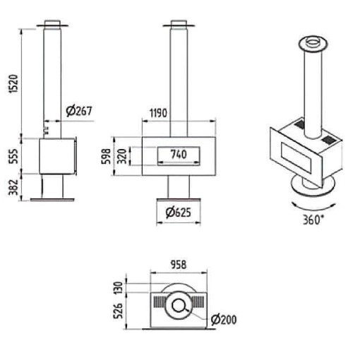 Kaminofen M-design Venus 850HT 11kW
