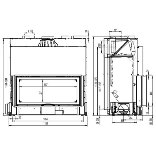 Austroflamm 97S 2.0 Kamineinsatz 11/12 kW Schiebetür