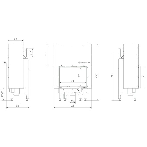 Kratki Nadia 10 Kamineinsatz 10 kW Schiebetür