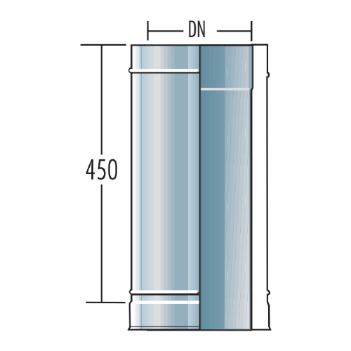 Rohrelement 500 mm - doppelwandig - Raab DW-FU