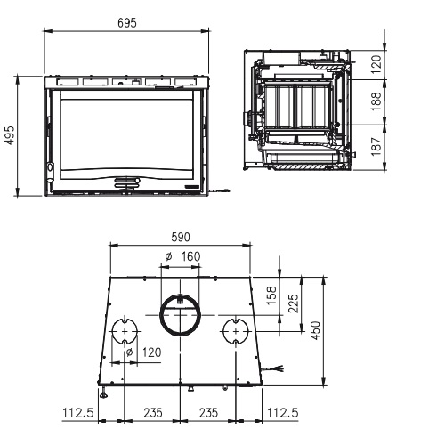 La Nordica Inserto 70 H 49 | 4.0 - Ventilato Kamineinsatz 6,7 kW