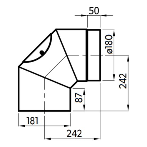 Ofenrohr - Anschluss-Set hinten 180 mm - Kaminofen-Speicherofen - schwarz - Reuter Ferrum