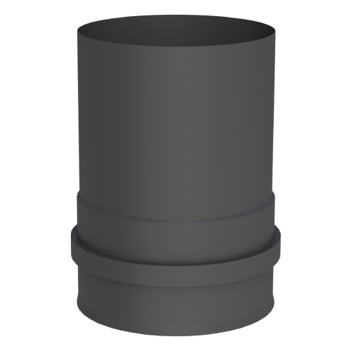 Pelletofenrohr - Kesselanschluss mit Doppelmuffe schwarz lackiert - Tecnovis TEC-Pellet