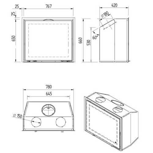 M-Design Interra 78 Kamineinsatz 12 kW