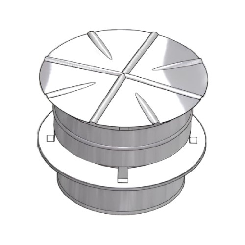 Windaufsatz/Hollandhaube mit Abschlussstück - doppelwandig - Raab DW 25 Optilife Windaufsatz/Hollandhaube mit Abschlussstück - doppelwandig - Raab DW 25 Optilife