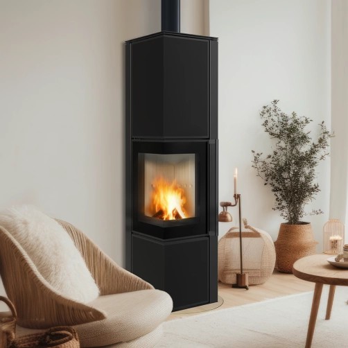 Kratki Tora L Quarzsinter Nero Assoluto Kaminofen 8 kW
