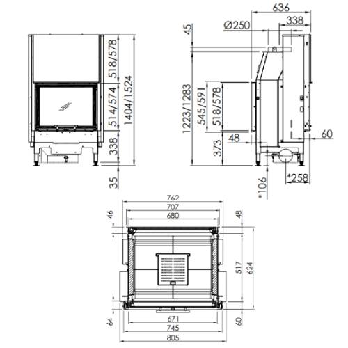 Spartherm Varia FDh Kamineinsatz 11,6 kW Schiebetür, Durchsicht