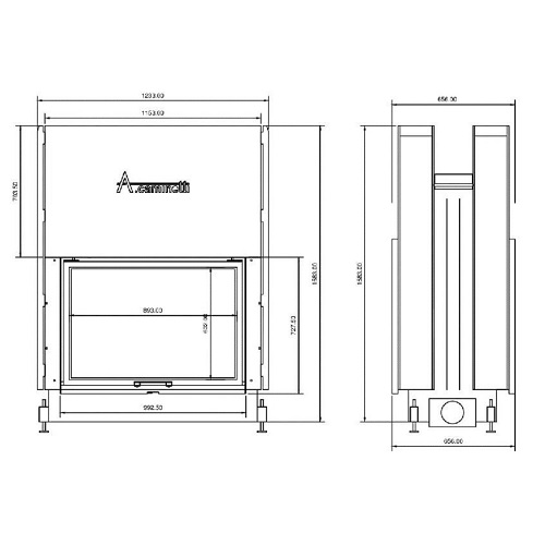 Kamineinsatz A Caminetti Flat W 90 x 60 19 kW