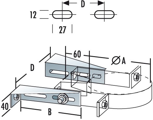 Verlängerung für Wandbefestigung 60 bis 110 mm - doppelwandig - DW-Systeme