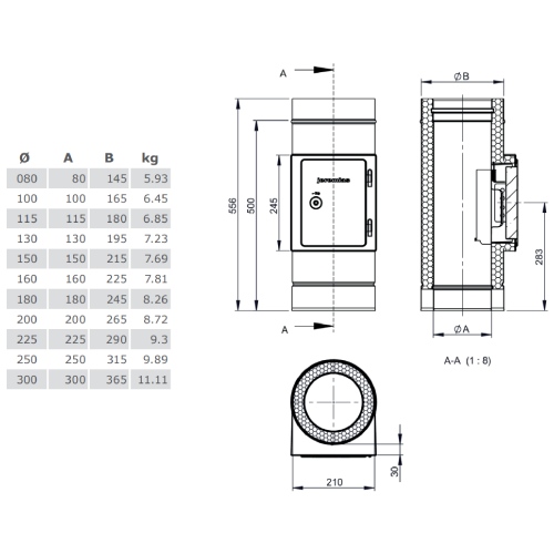 Reinigungselement aus Kupfer - doppelwandig - Tecnovis TEC-DW-Classic