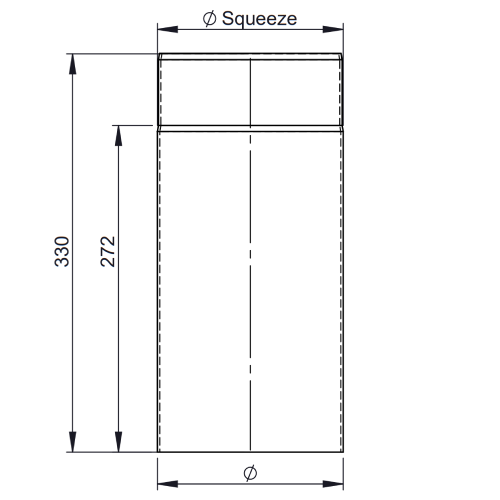 Ofenrohr - Längenelement 330 mm schwarz - Tecnovis TEC-Stahl