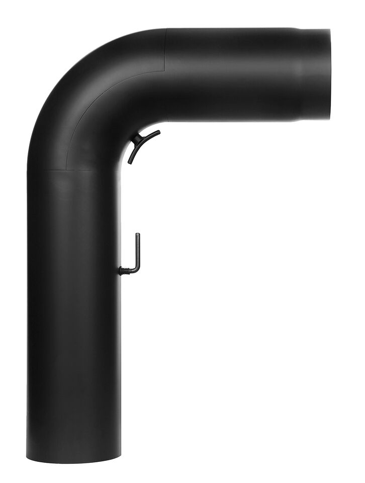 Ofenrohr - Vollformbogenrohr (Schenkellänge 500/700 mm) - SET schwarz - Tecnovis TEC-Stahl