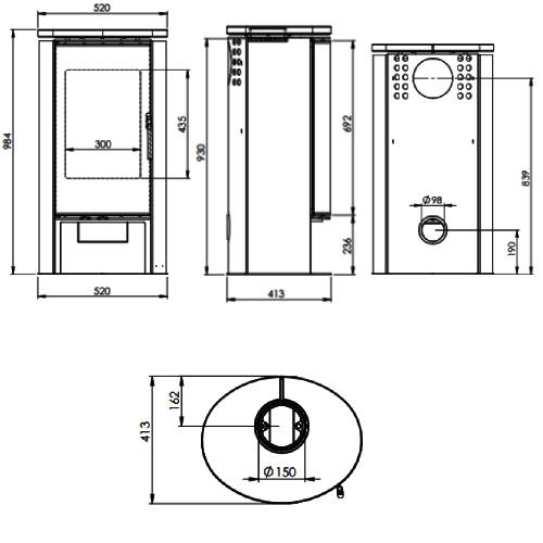 Fireplace Kobe Kaminofen 5 kW