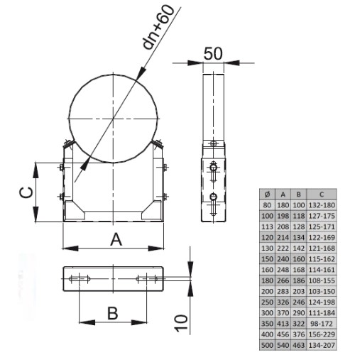 Wandabstandshalter verstellbar Typ 2 - doppelwandig - Reuter DW-Systeme