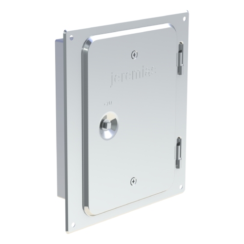 Edelstahlkamintüre 210 x 140 mm mit Schiebestutzen 60 mm gerade - einwandig - Tecnovis TEC-EW-Classic