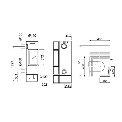 Spartherm Piko Frame Furniture Kaminofen 5,9 kW
