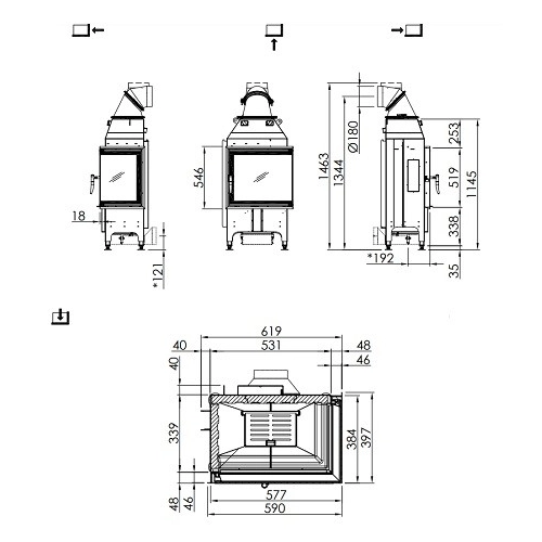 Spartherm Varia 2R-55 Kamineinsatz 7 kW Drehtür