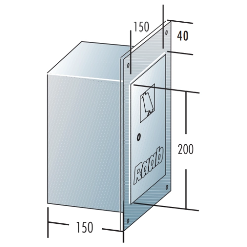 Kamintür 200 mm x 300 mm mit Verlängerung 150 mm - einwandig - Raab EW-FU