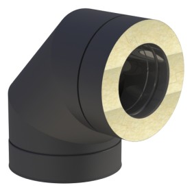 Winkel 90° starr - doppelwandig - Jeremias DW-BLACK 
