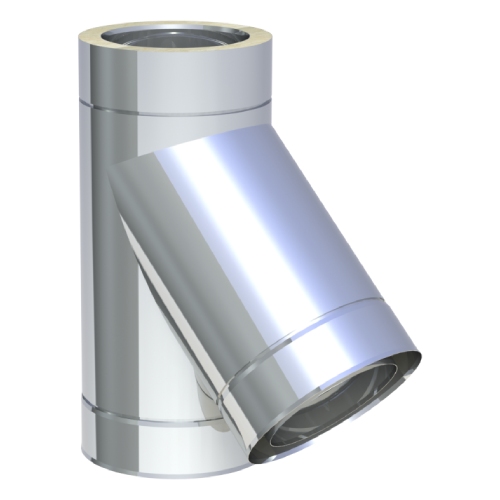 T-Anschluss 45° - doppelwandig - Tecnovis TEC-DW-Standard