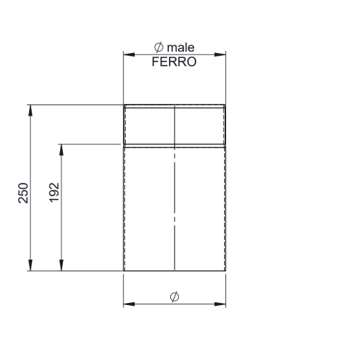 Ofenrohr - Längenelement 250 mm schwarz - Tecnovis TEC-Stahl