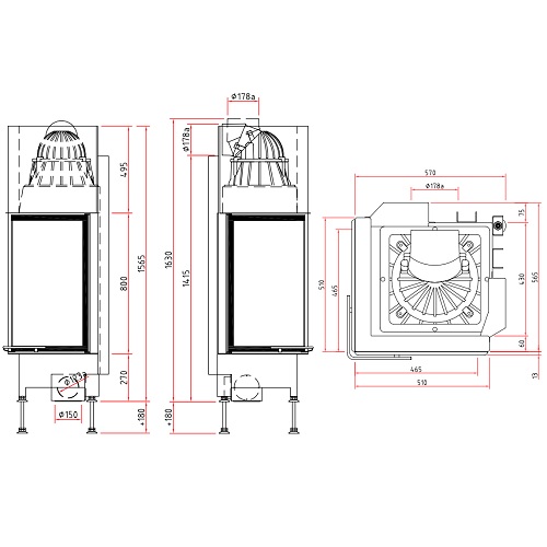 SCHMID Ekko 4580 h Kamineinsatz 7 kW Schiebetür