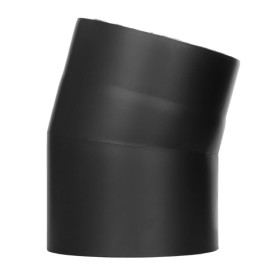 Ofenrohr - doppelwandig - Winkel 15° ohne Tür schwarz - Tecnovis TEC-Protect