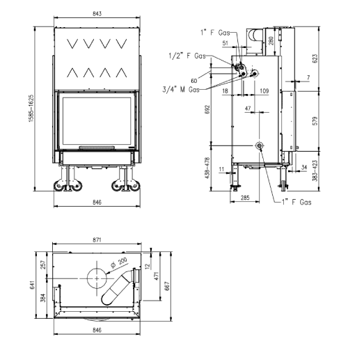 La Nordica TermoCamino WF Plus DSA Kamineinsatz 20,5 kW wasserführend