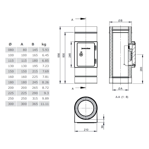 Reinigungselement aus Kupfer - doppelwandig - Tecnovis TEC-DW-Classic