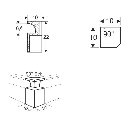 Keramische Luftleiste - Warmluft - Ecke - CB-tec