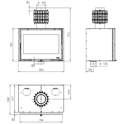 La Nordica Inserto 80 PRS Wide Kamineinsatz 8,6 kW