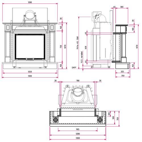 Camina N32 Kaminbausatz 9 kW Naturstein-Anlage