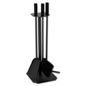 Lienbacher - Kaminbesteck 3-teilig, Schwarz beschichtet, Schwarze Holzgriffe Kaminzubehör