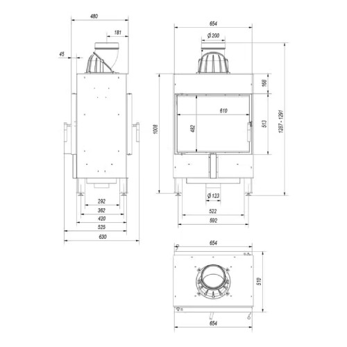 Kratki Lucy 12 Kamineinsatz 12 kW Tunnel